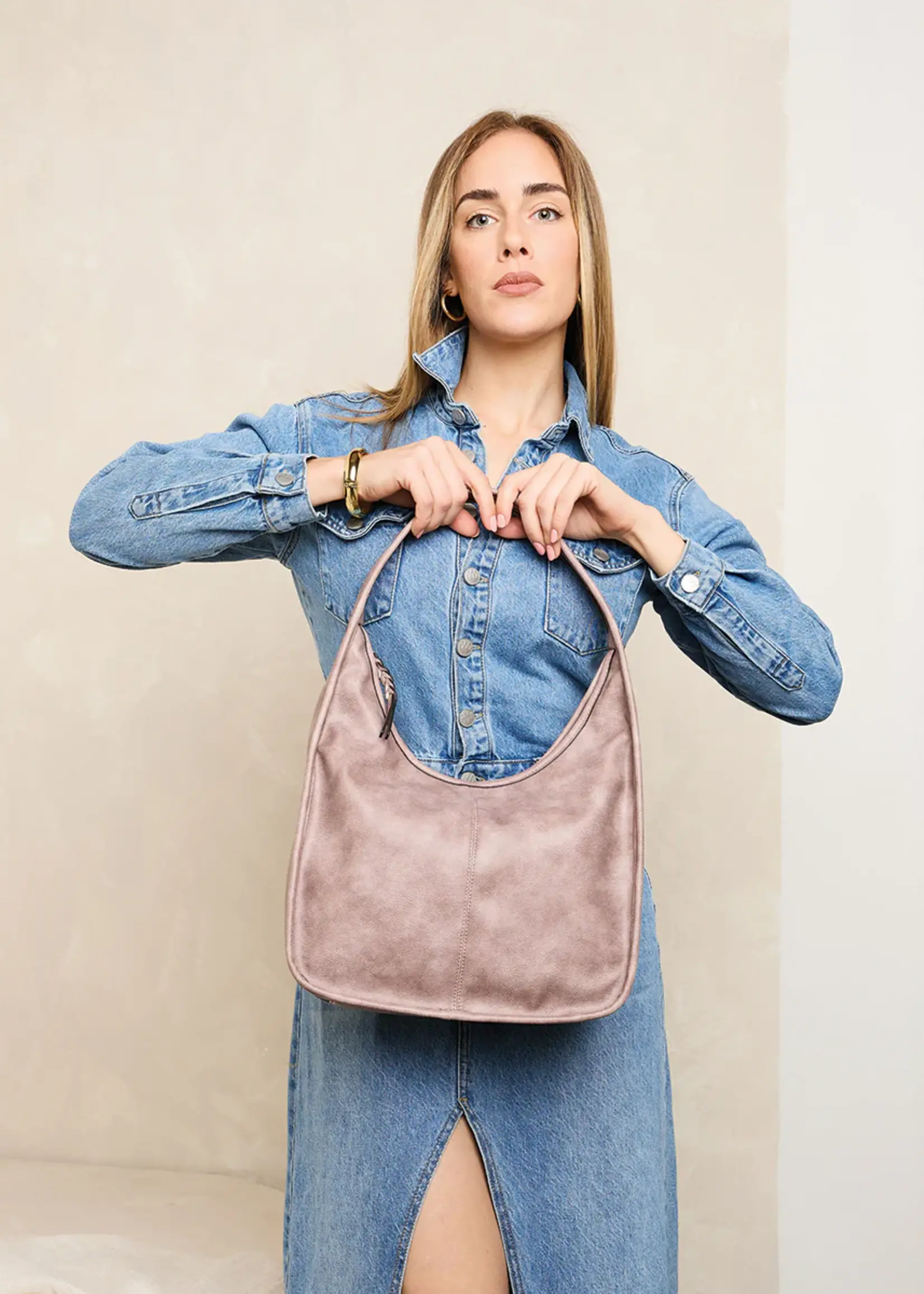 Jen & Co. Joey Slouchy Hobo Bag in Charcoal