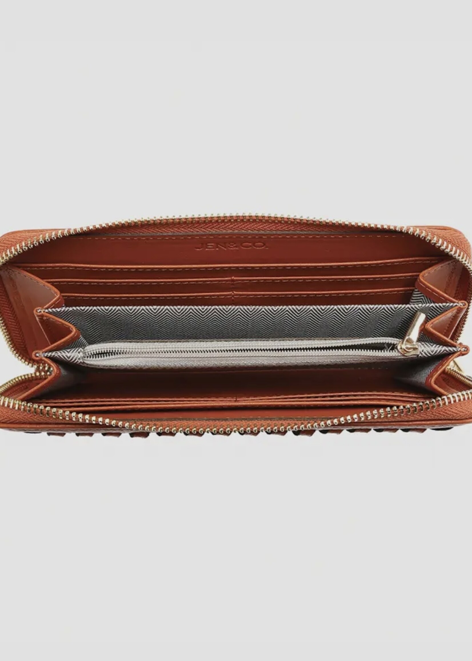 Jen & Co. Nora Whipstitch Wallet in Brown