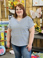 Grace+Emma The Lucy Stripe Top in Blue