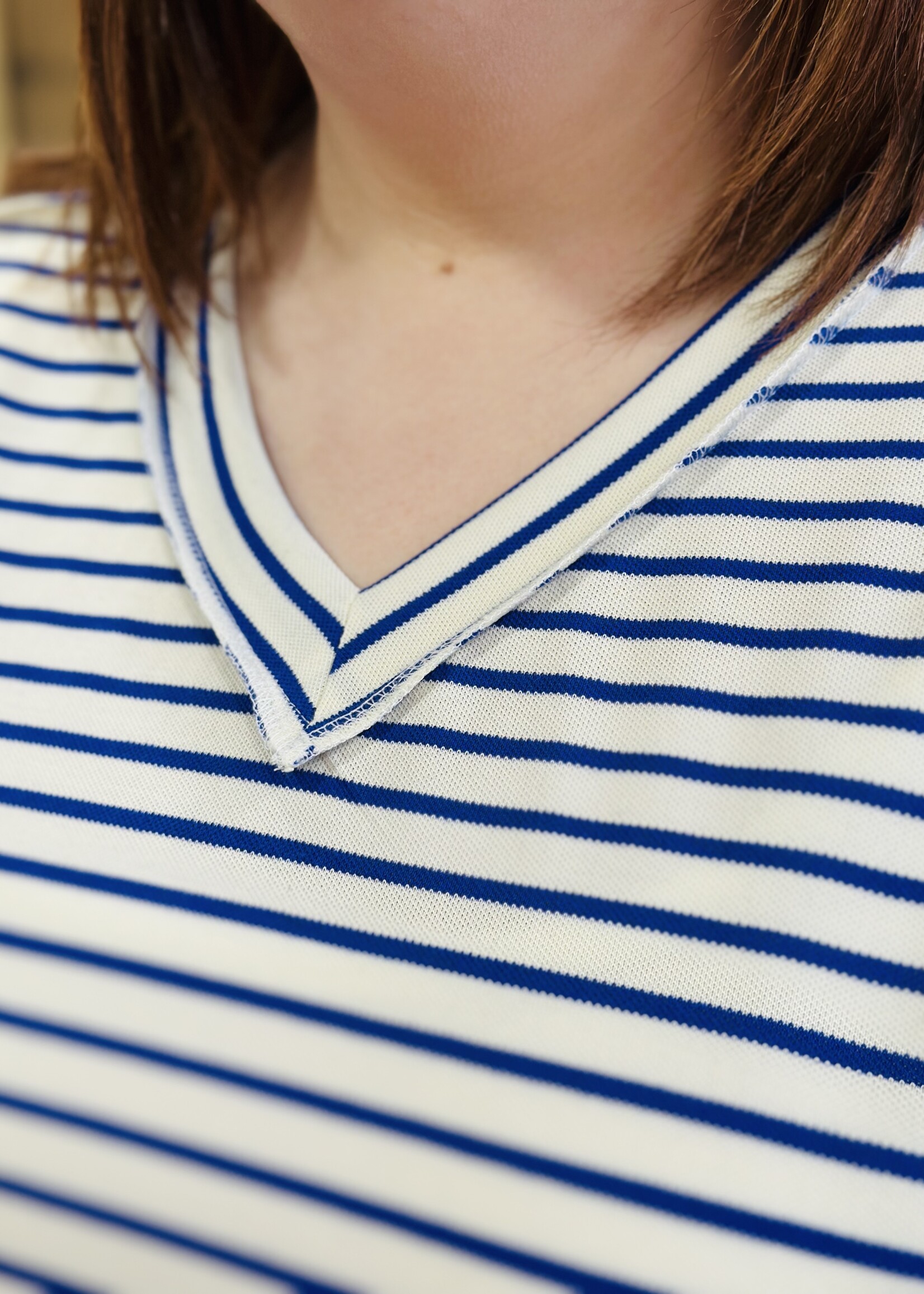 Grace+Emma The Lucy Stripe Top in Blue