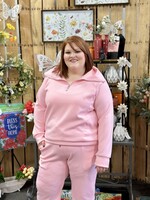 Dear Scarlett Trip to the Hamptons 1/4 Zip in Blush Pink