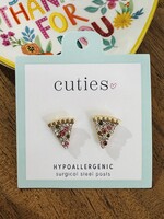Periwinkle Pizza Sparkle Studs