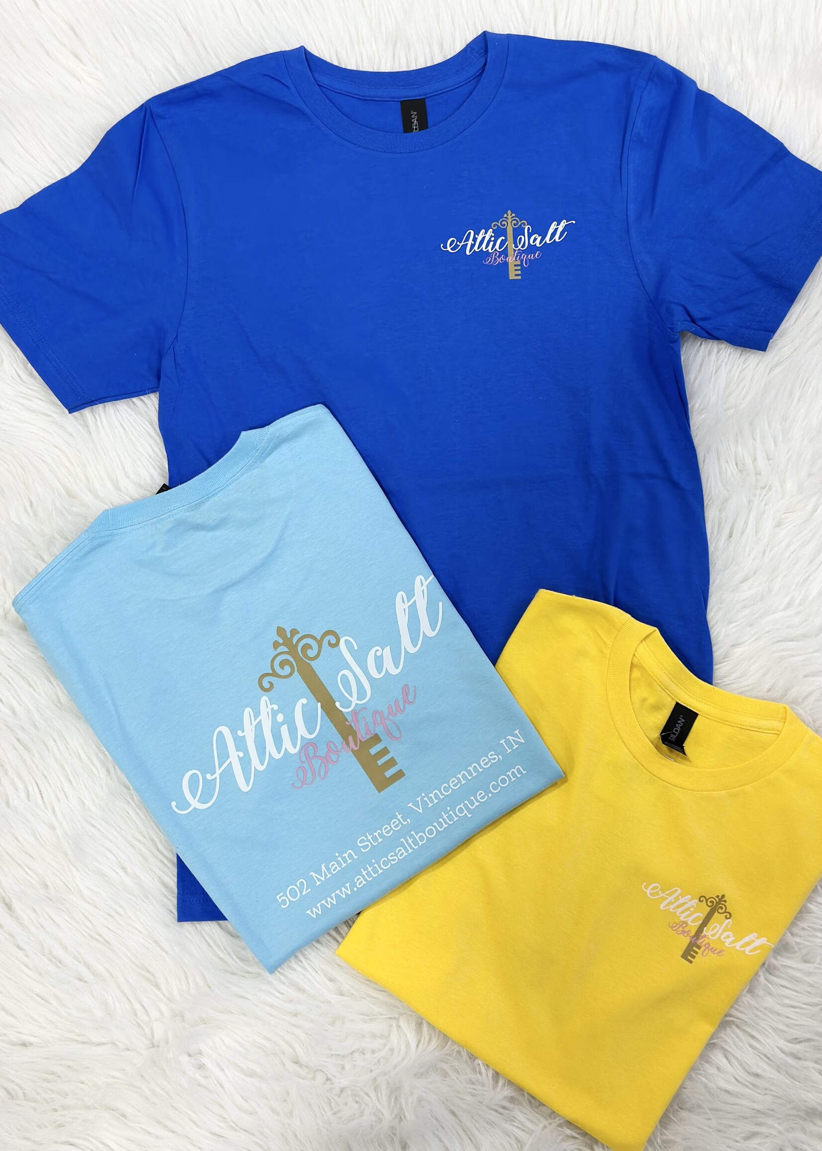 Attic Salt Boutique ASB Logo Tee in Spring Blue
