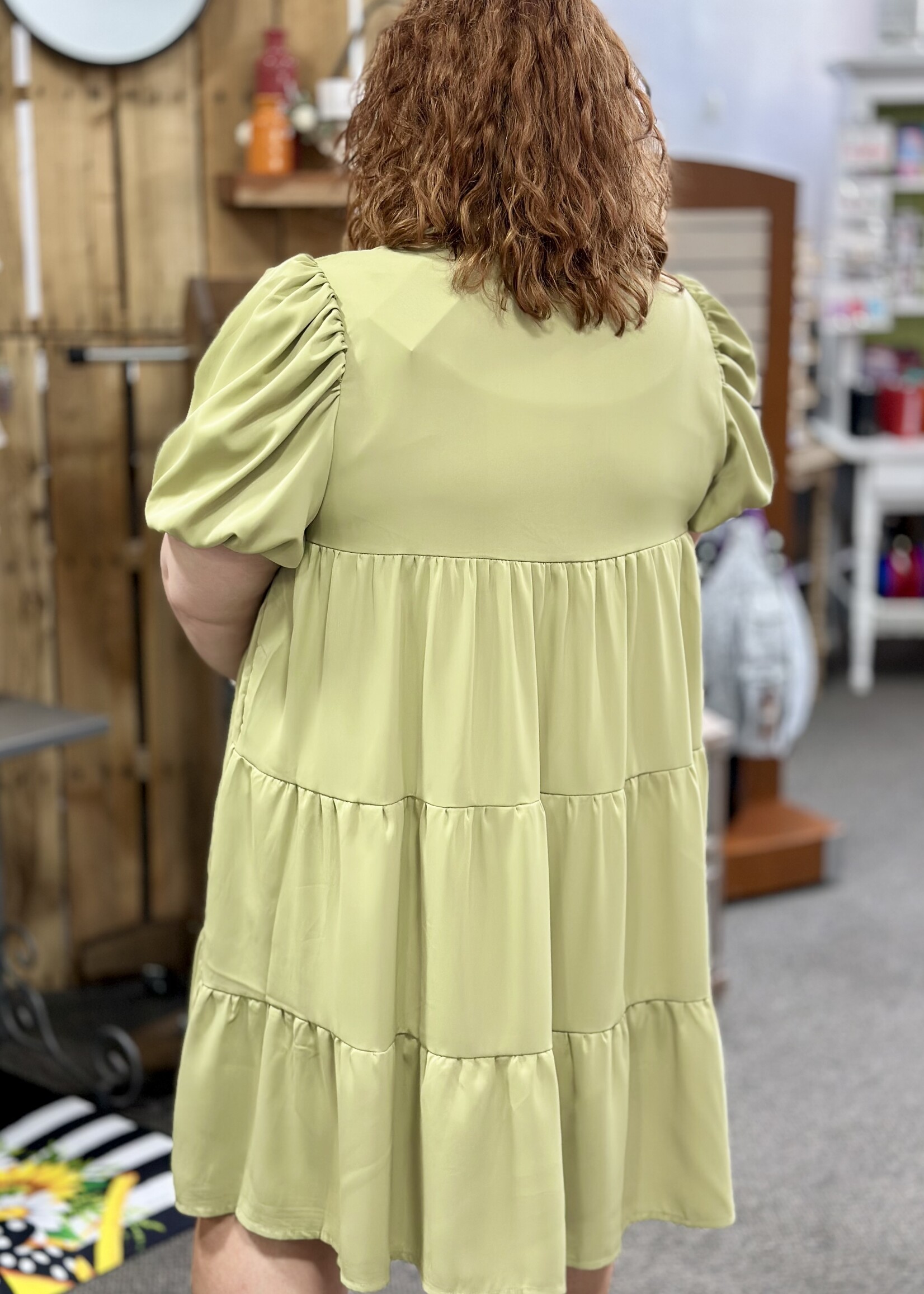 Sage Button Up Dress