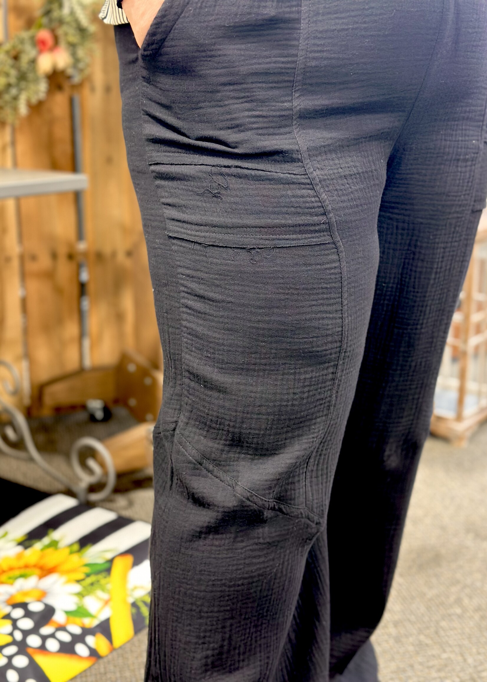 New In The Nita Gauze Pants in Black