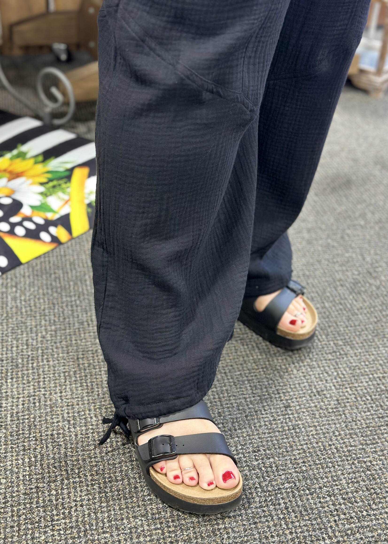 New In The Nita Gauze Pants in Black