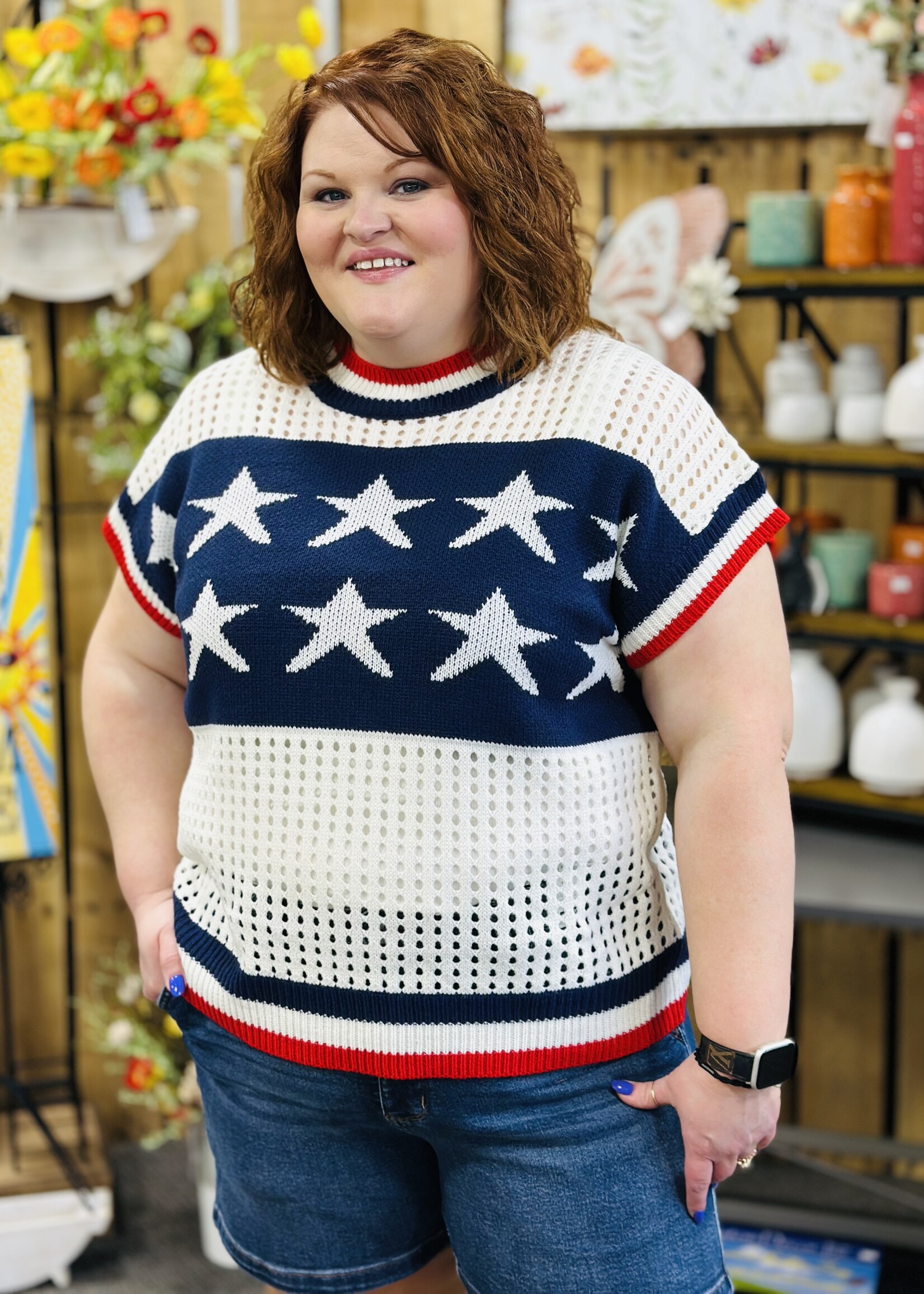 Haptics Salute the Stars Sweater Top