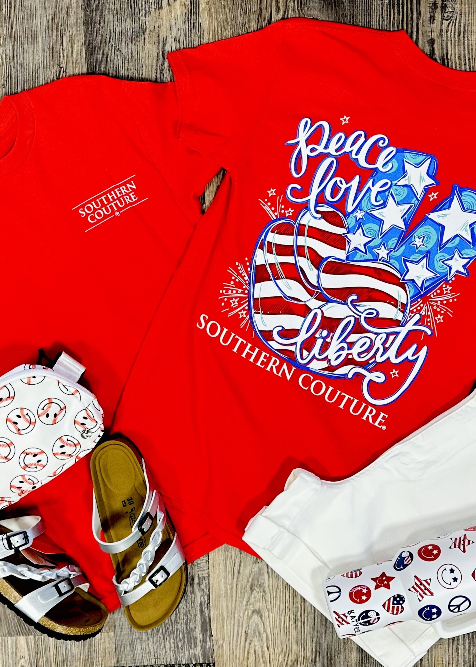 Southern Couture Peace, Love & Liberty Tee