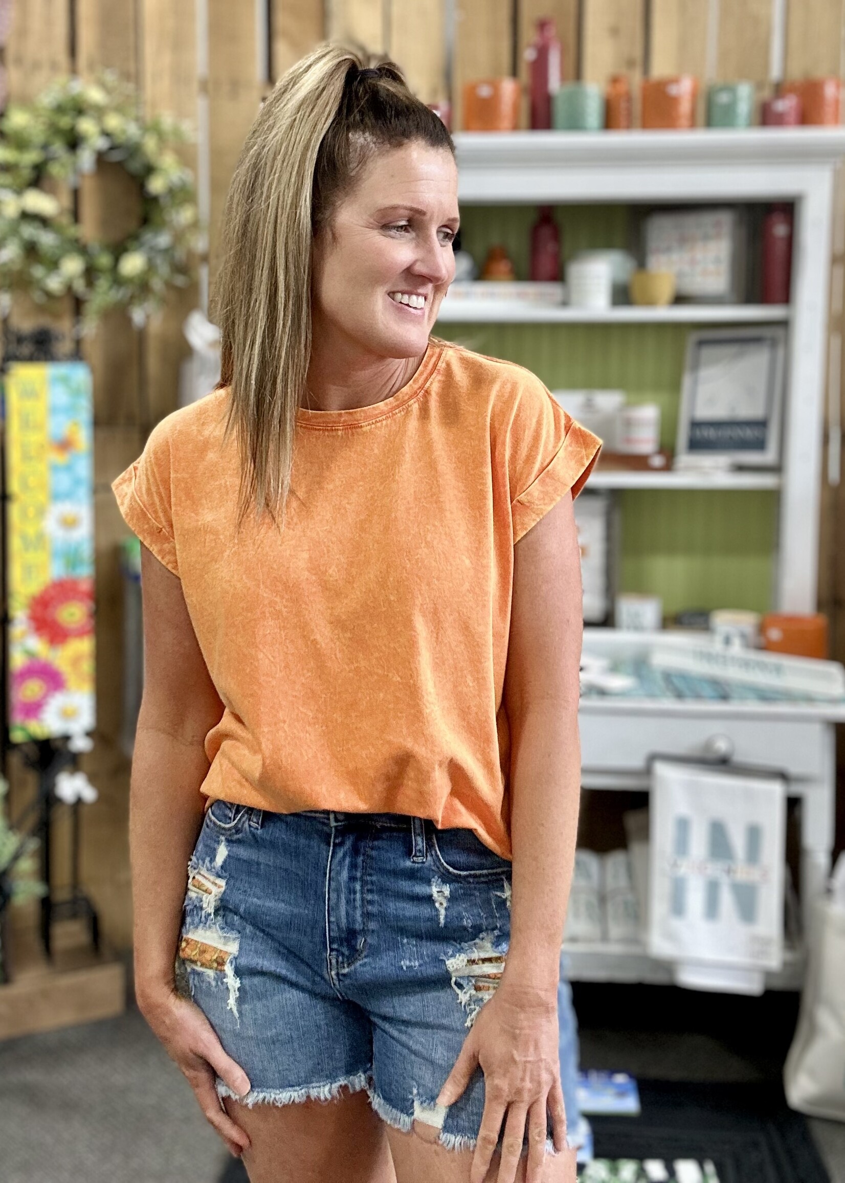 Zenana Not Your Basic Tee in Orange