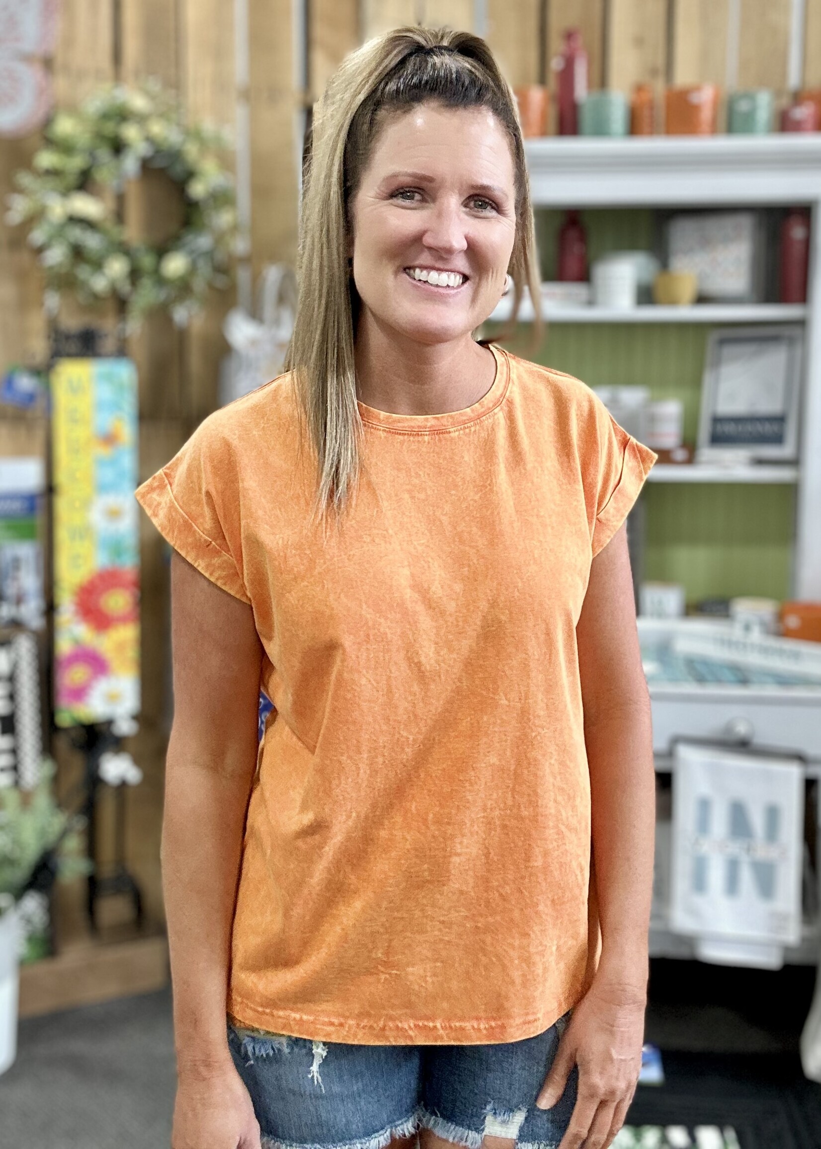 Zenana Not Your Basic Tee in Orange