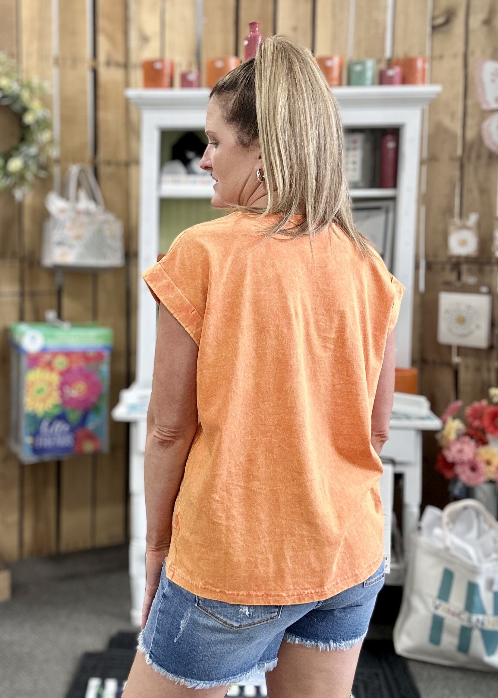 Zenana Not Your Basic Tee in Orange