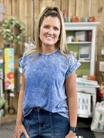 Zenana Not Your Basic Tee in Classic Blue