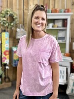 Zenana Long Weekend Top in Pale Pink