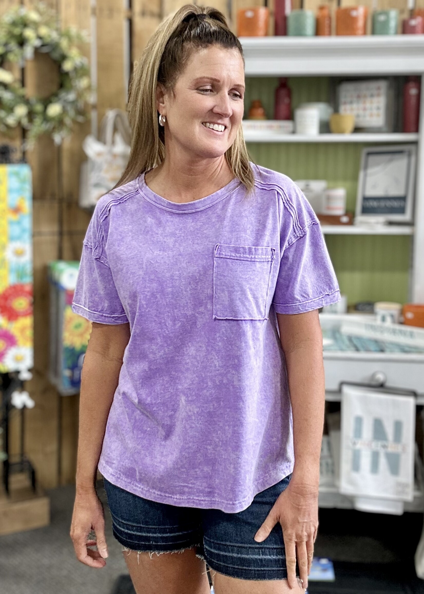 Zenana Long Weekend Top in Violet