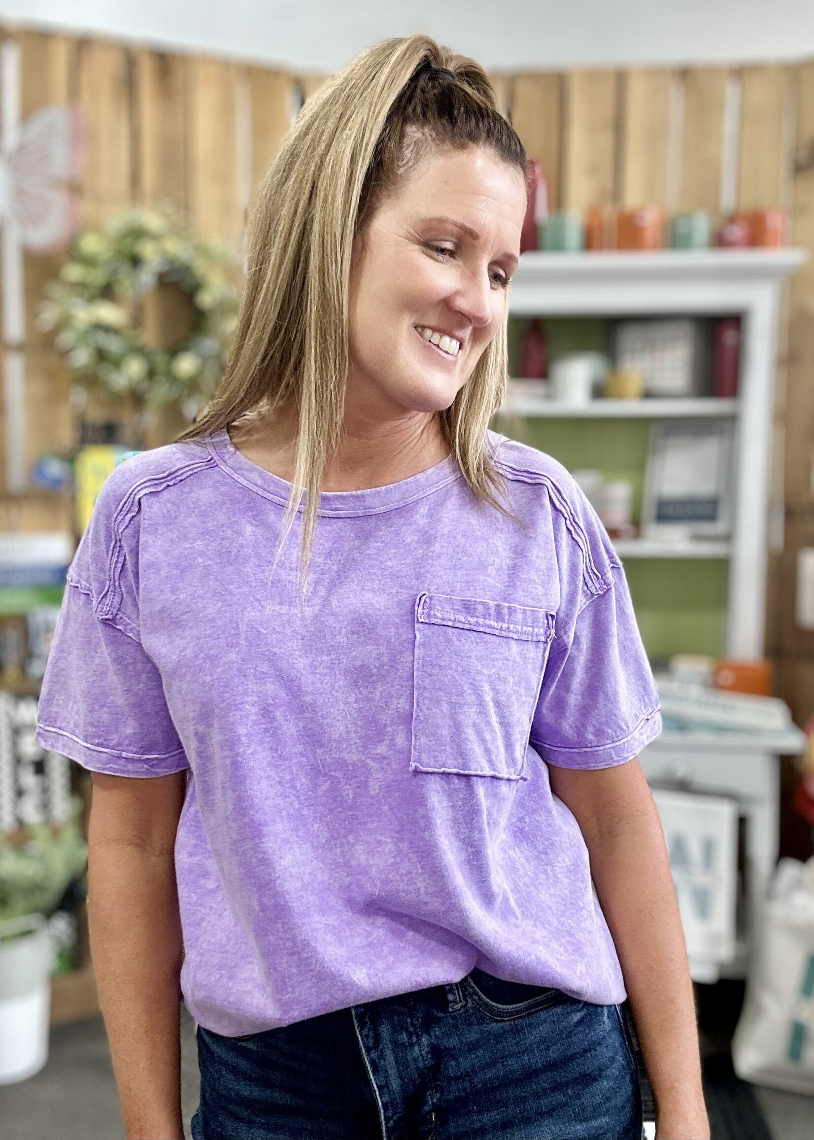 Zenana Long Weekend Top in Violet