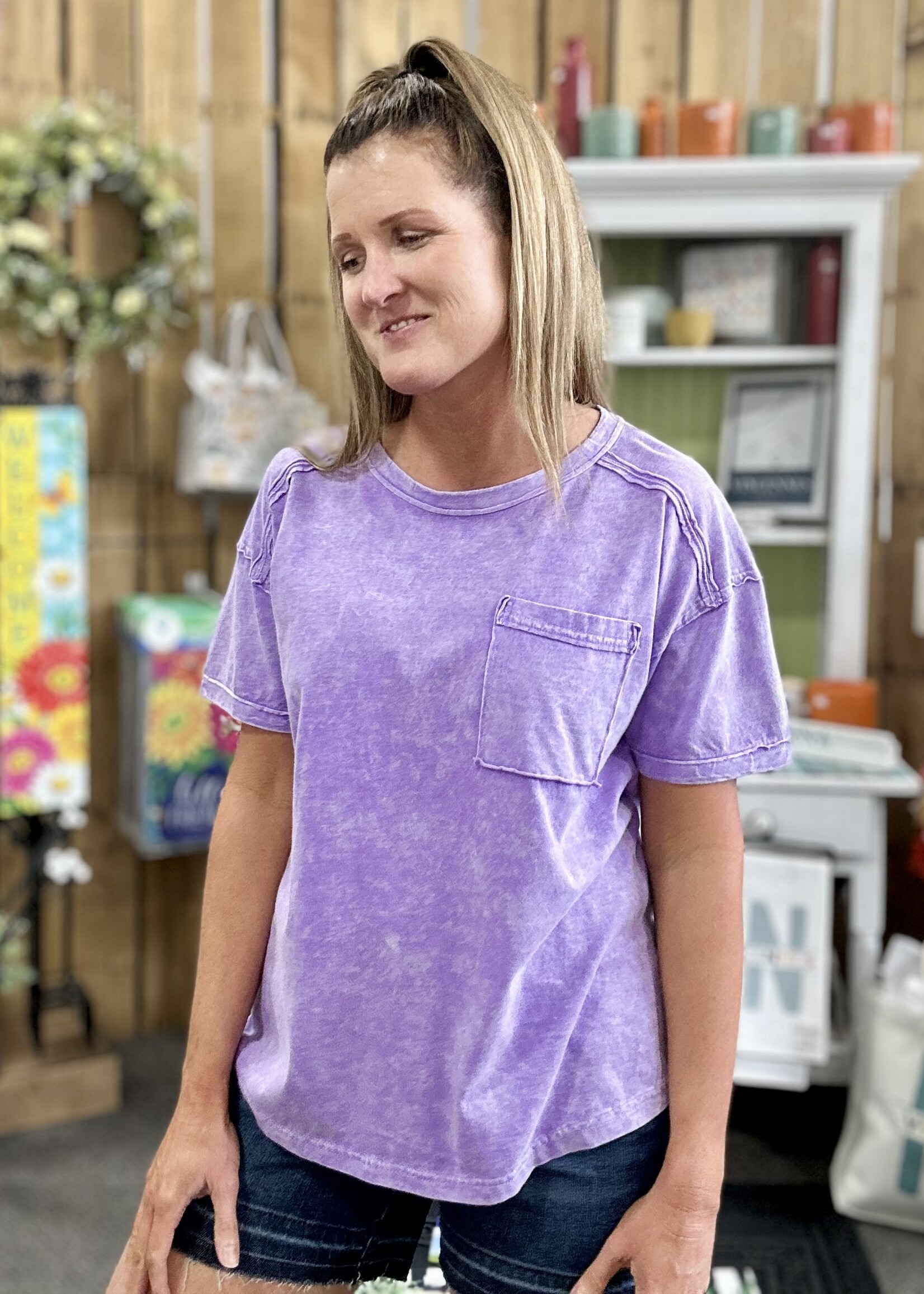 Zenana Long Weekend Top in Violet