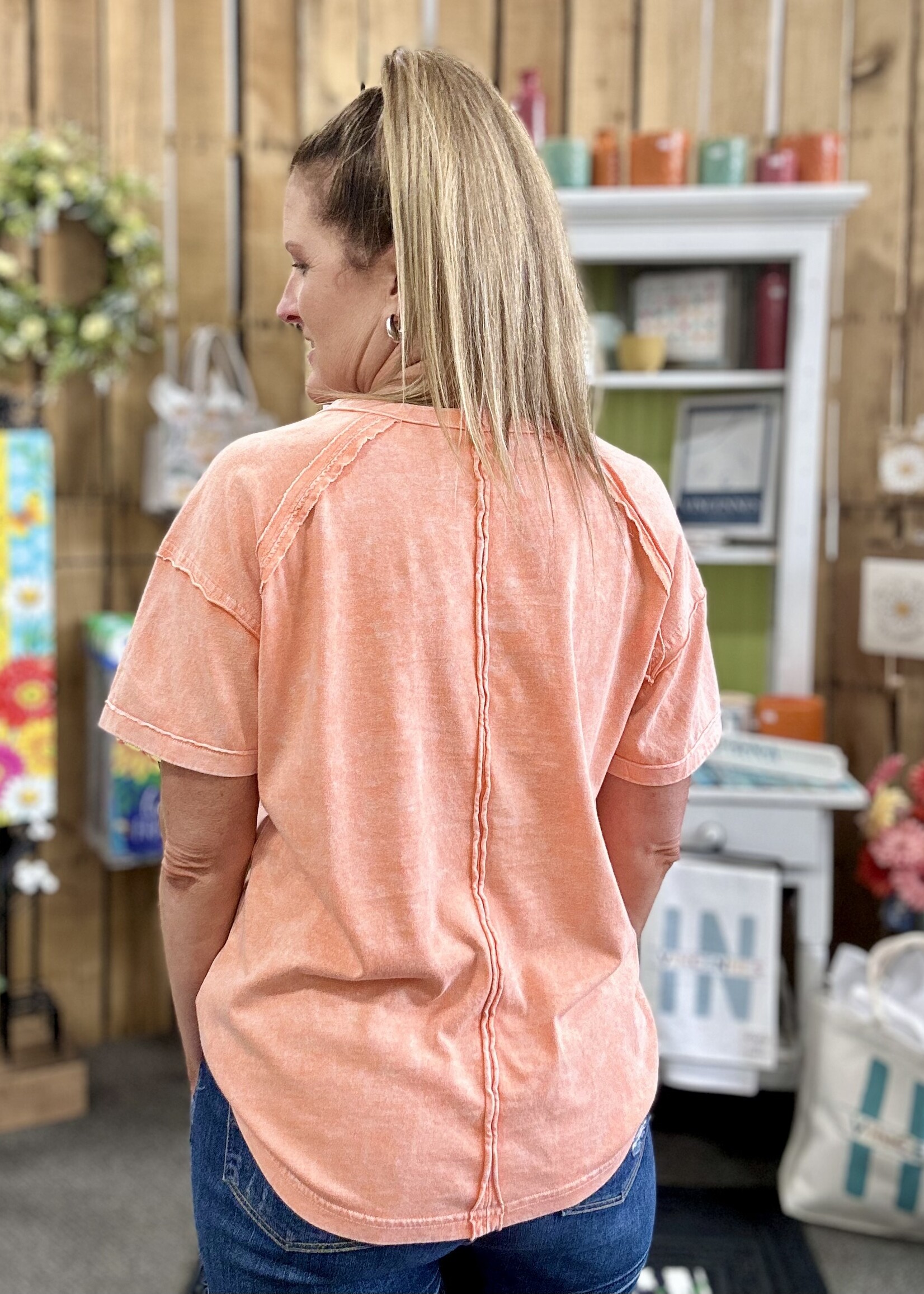 Zenana Long Weekend Top in Orange