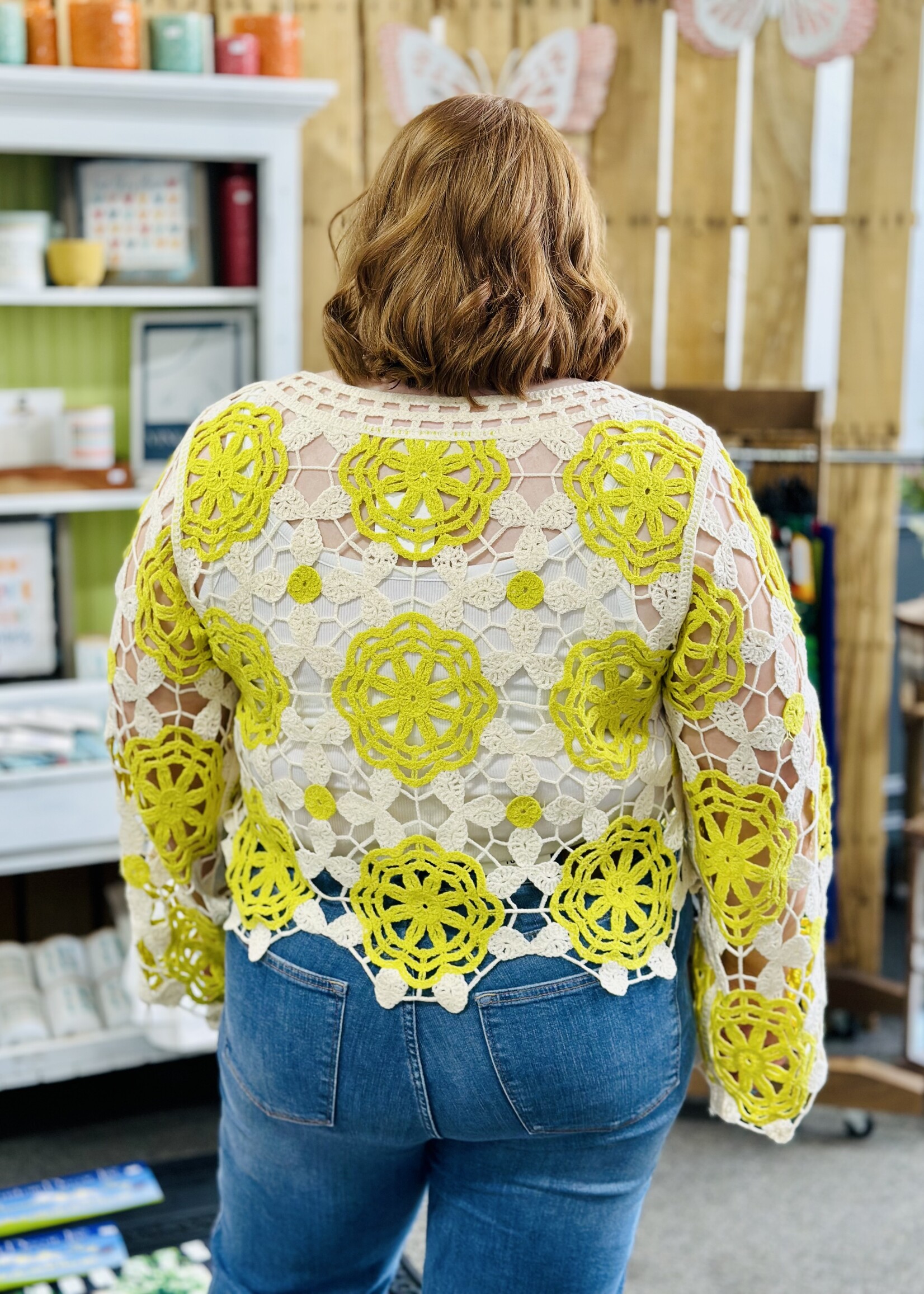 Haptics Here Comes The Sun Crochet Top