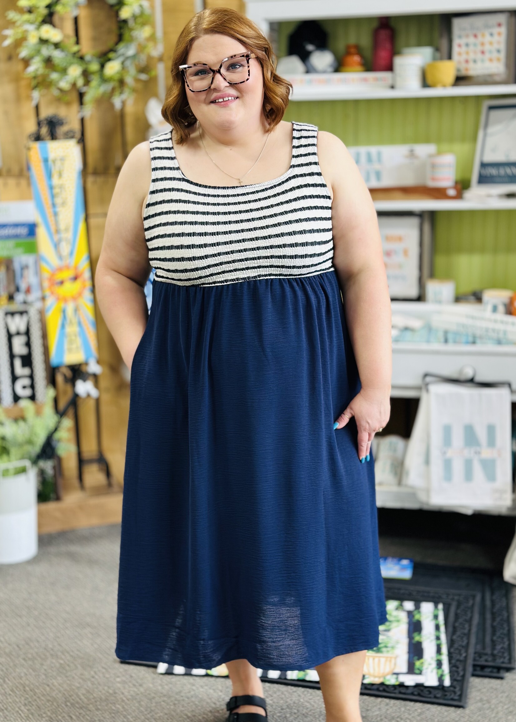 Haptics The Classic Midi Pocket Dress