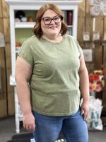 Zenana Not Your Basic Tee in Light Olive