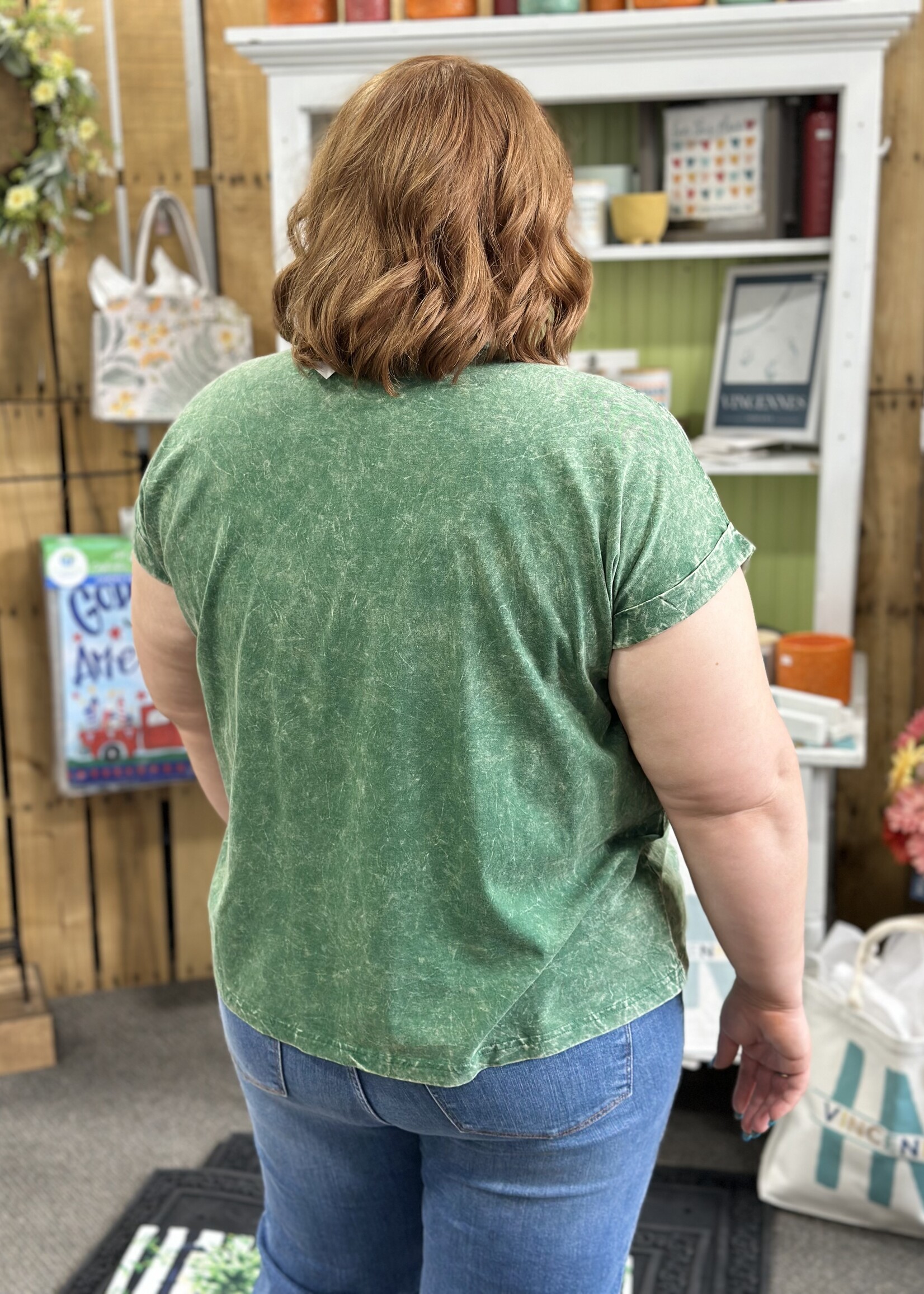 Zenana Not Your Basic Tee in Dark Green