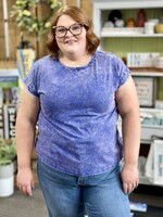 Zenana Not Your Basic Tee in Dark Blue