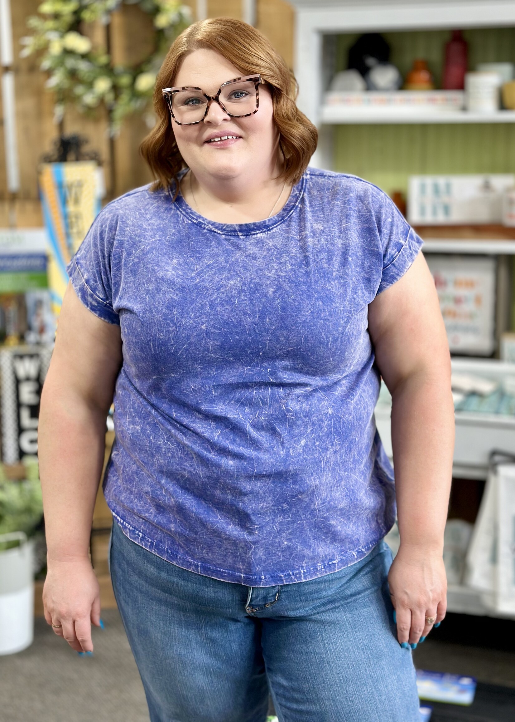 Zenana Not Your Basic Tee in Dark Blue