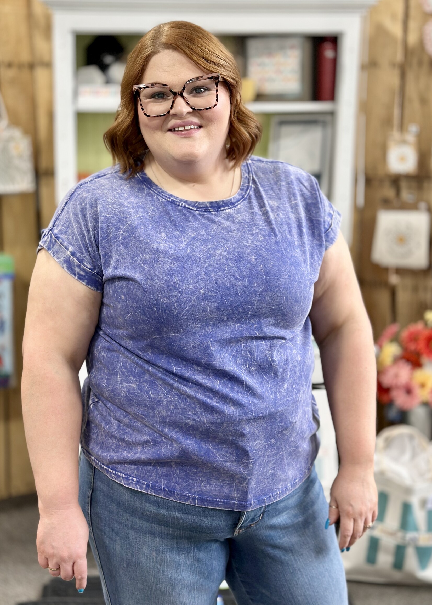 Zenana Not Your Basic Tee in Dark Blue