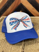 Attic Salt Boutique Patriotic Bow Foam Trucker Hat