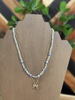 Layered Blue Toile Necklace
