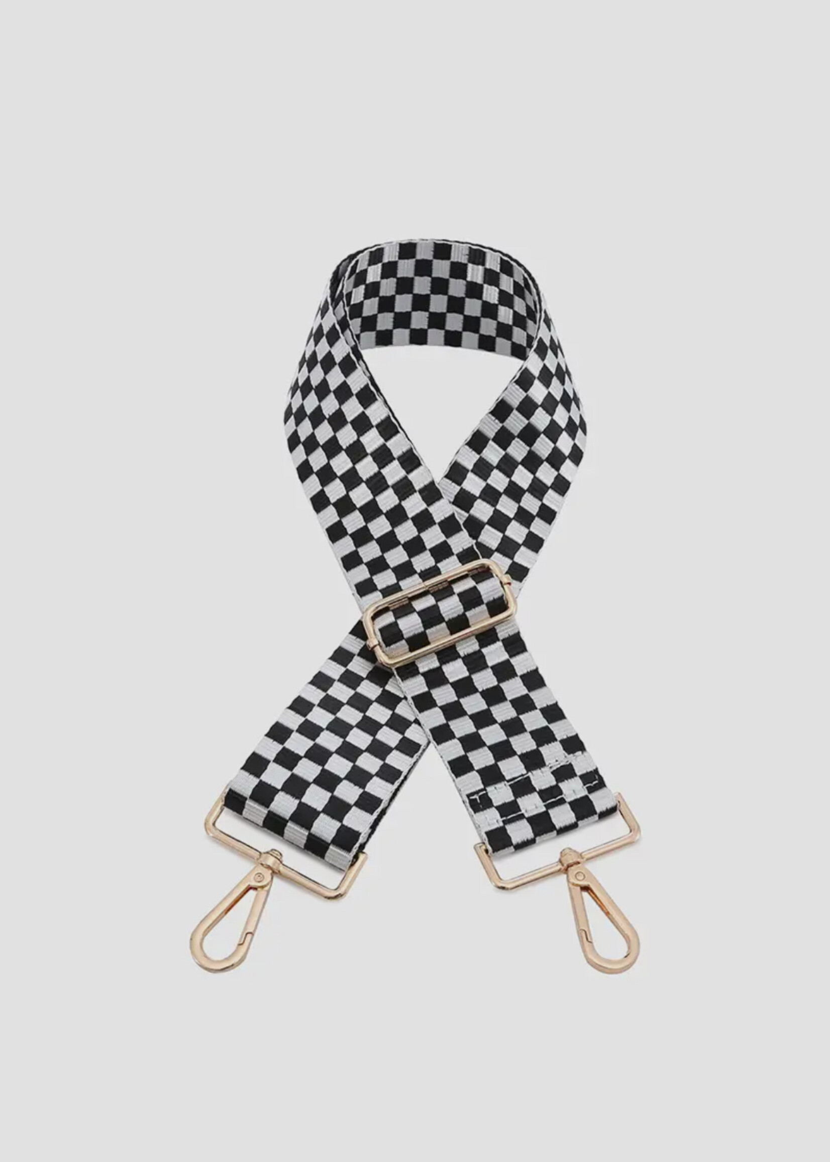 Jen & Co. Black/White Check Guitar Strap