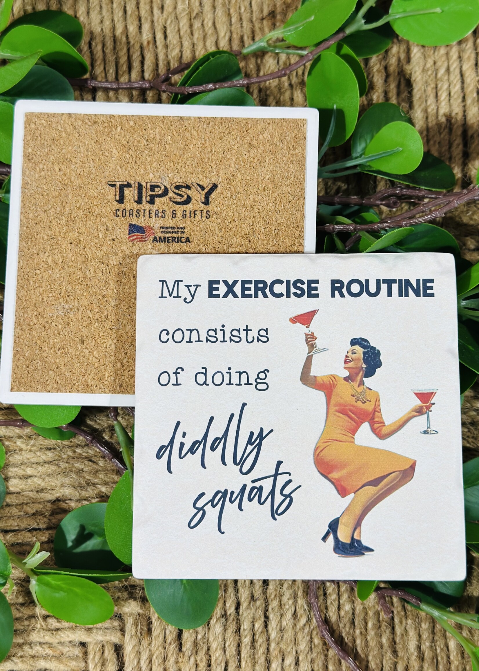 Tipsy Coaster Diddly Squats Ceramic Coaster