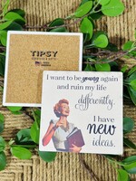 Tipsy Coaster To Be Young Again Ceramic Coaster
