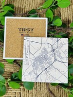 Tipsy Coaster Map of Vincennes Ceramic Coaster