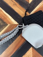 Black/Grey 2 Pouch Braided Wristlet
