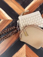 Brown/Tan 2 Pouch Braided Wristlet
