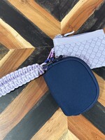 Navy/Lavender 2 Pouch Braided Wristlet