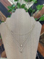 Attic Salt Boutique Double Layer Bow/Heart Necklace