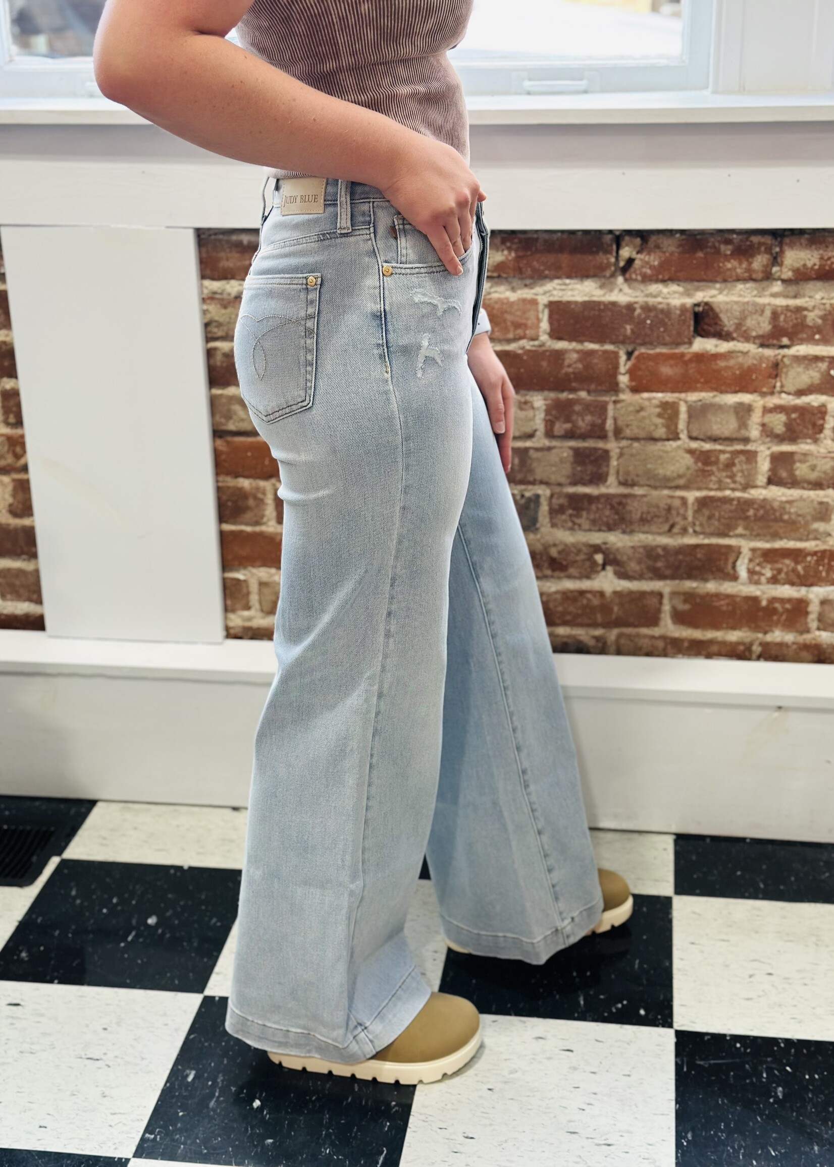 Judy Blue Take the Trip Wide Leg Jeans