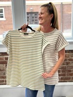 Heimish Hanging Out Top in Green Stripe