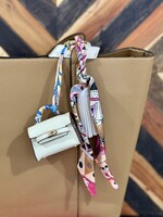 Cream Silk Scarf Bag on a Bag Charm
