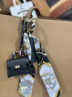 Black Silk Scarf Bag on a Bag Charm