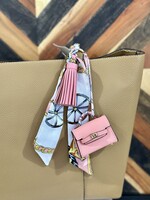 Pink Silk Scarf Bag on a Bag Charm