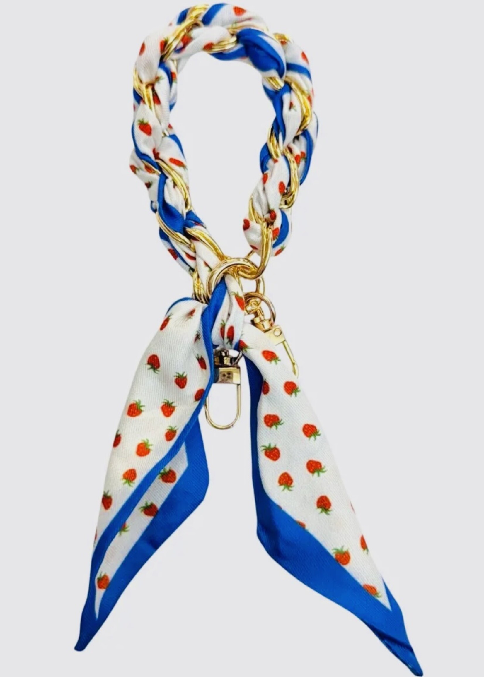 Strawberry Silk Scarf Phone Wristlet/Bag Charm