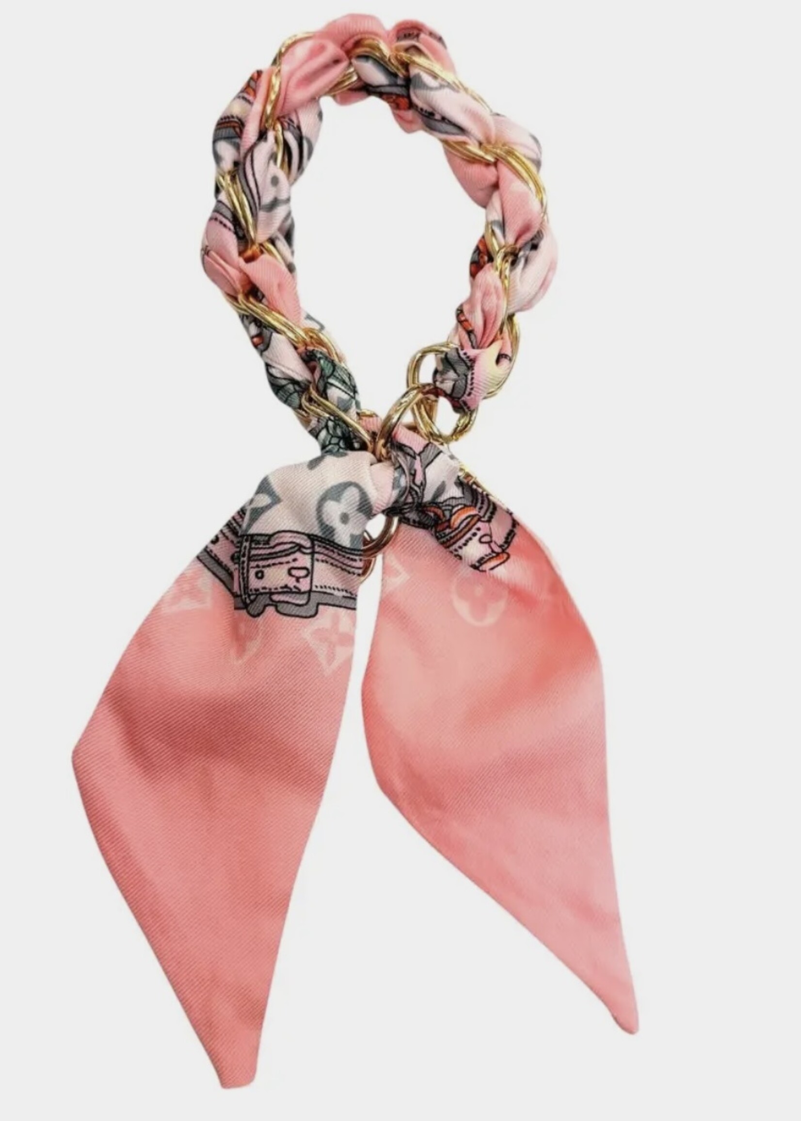 Pink Coach Inspired Silk Scarf Phone Wristlet/Bag Charm