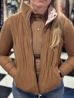 Grace+Emma Gillian Reversible Vest in Tan/Floral