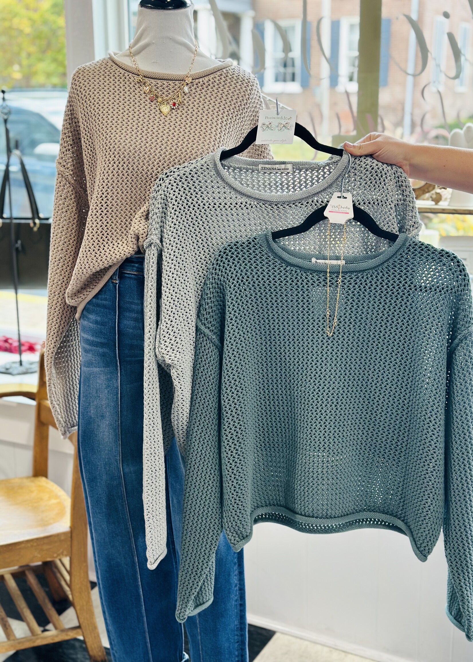 Zenana Open Weave Sweater