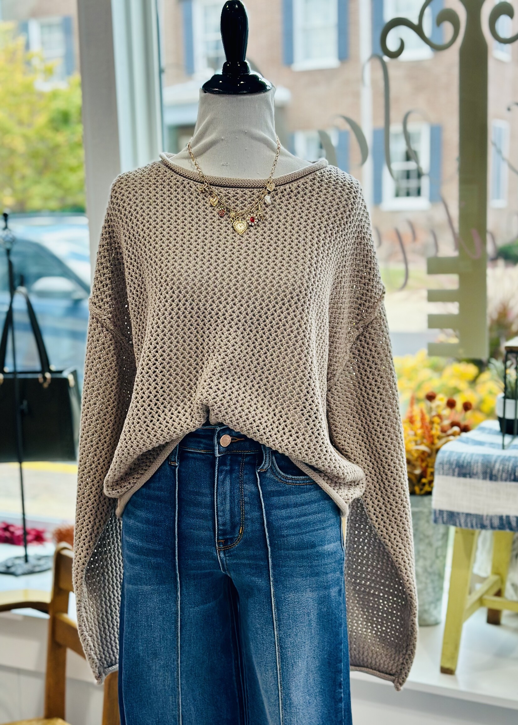 Zenana Open Weave Sweater