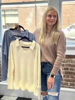 Grace+Emma Waffle Collared Top