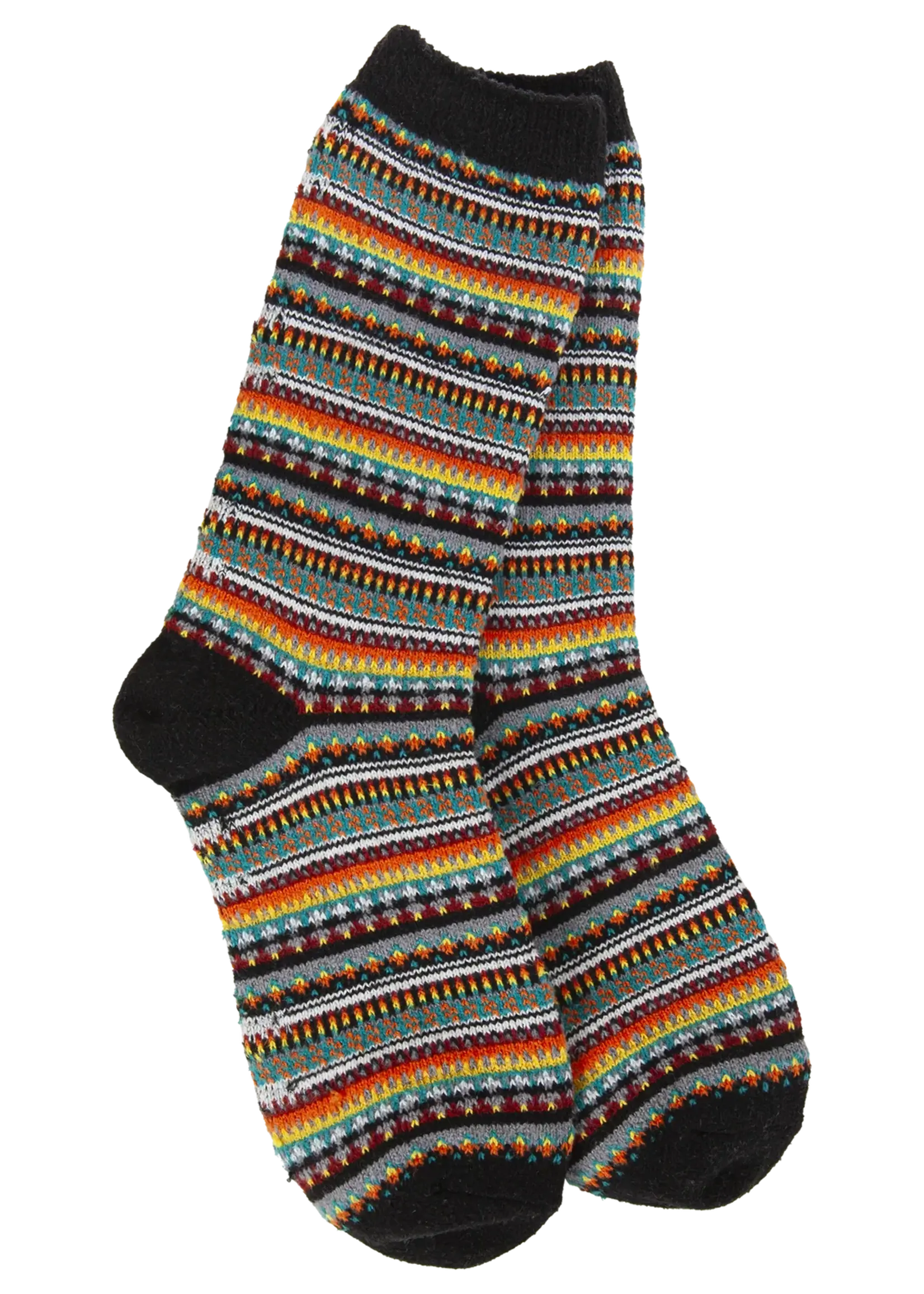 World's Softest Socks Weekend Crew Socks-Black Stripe